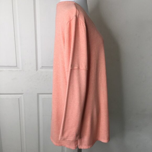 Soft Surroundings Women's Pink Salmon V Neck Long Sleeve Shirt Size XL Petite - Picture 8 of 12